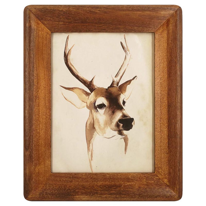 icheesday 6x8 Wood Picture Frames, Rustic Photo Frame with Real Glass Front,Wall Hanging and Tabletop Standing,Vertical or Horizontal Display (Brown) - Image 1